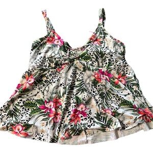 Sunset Escapes Underwire Tankini Hawaiian Print Size 16